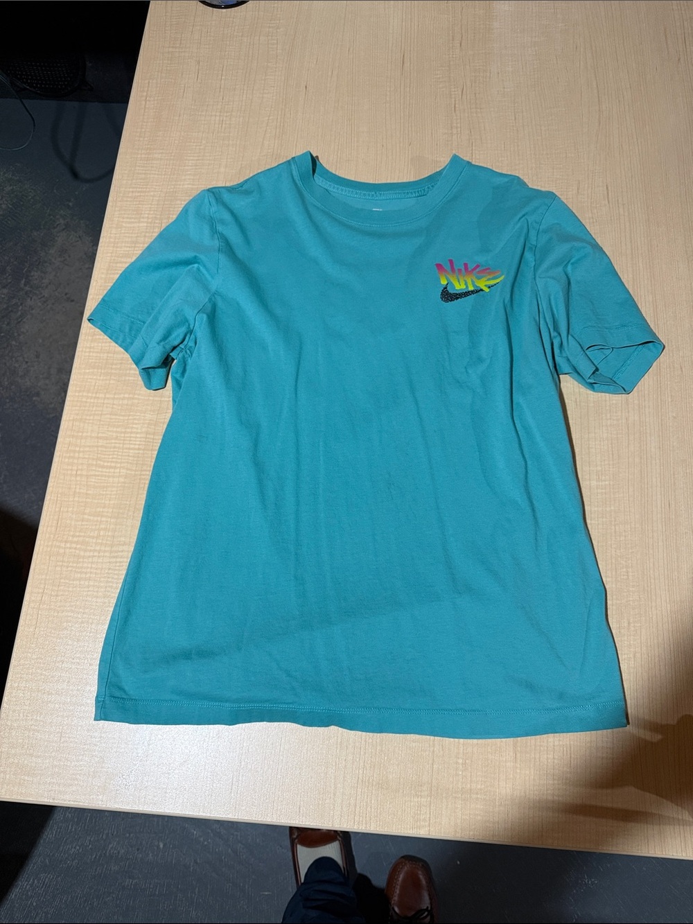 Nike Teal Short Sleeve Tee with Neon Logo